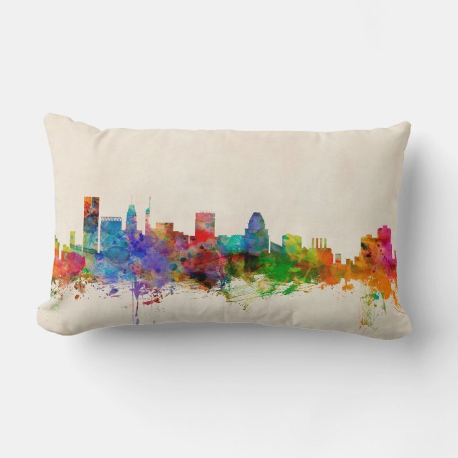 Baltimore Maryland Skyline Cityscape Kussen (Voorkant)