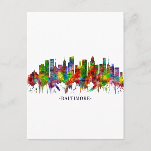 Baltimore Maryland Skyline Feestdagenkaart (Voorkant)