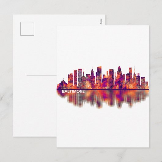 Baltimore Maryland Skyline Feestdagenkaart (Voorkant / Achterkant)