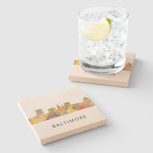 Baltimore, Maryland Skyline Onderzetters (Zijkant)