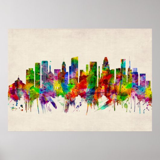 Baltimore Maryland Skyline Poster (Voorkant)