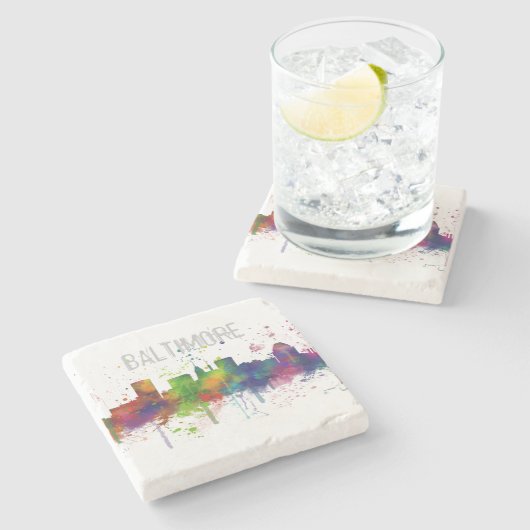 BALTIMORE MARYLAND SKYLINE STENEN ONDERZETTER (Zijkant)