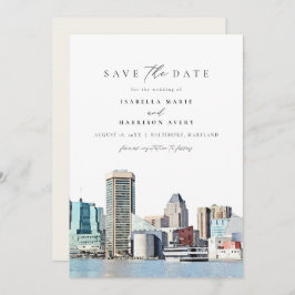 BALTIMORE Maryland Skyline Travel Save the Date Kaart