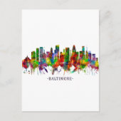 Baltimore Maryland Skyline Uitnodiging Briefkaart (Voorkant)