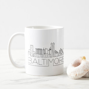 Baltimore, Maryland   Stad gestileerde Skyline Koffiemok
