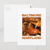 Baltimore Maryland Steamed Crabs Logo Briefkaart (Voorkant / Achterkant)