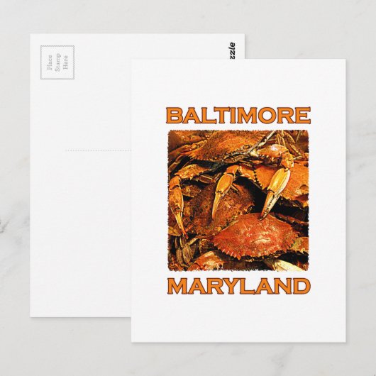 Baltimore Maryland Steamed Crabs Logo Briefkaart (Voorkant / Achterkant)