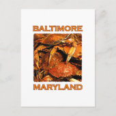 Baltimore Maryland Steamed Crabs Logo Briefkaart (Voorkant)