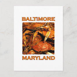Baltimore Maryland Steamed Crabs Logo Briefkaart