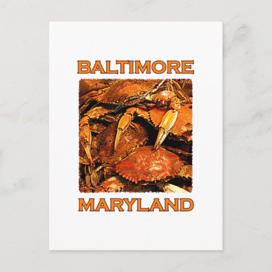 Baltimore Maryland Steamed Crabs Logo Briefkaart (Voorkant)