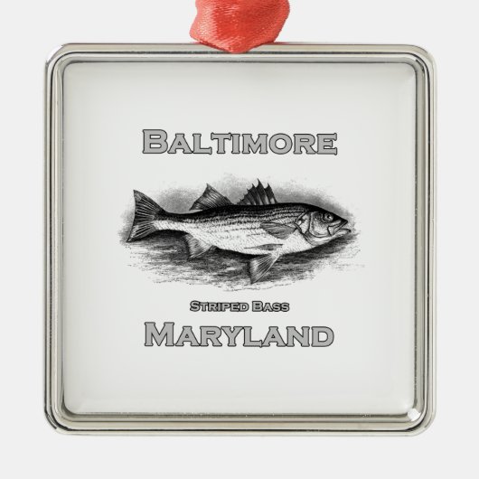 Baltimore Maryland  Striped Bass Logo Metalen Ornament (Voorkant)