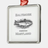 Baltimore Maryland  Striped Bass Logo Metalen Ornament (Links)
