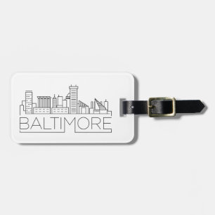 Baltimore, Maryland Stylized Skyline Bagagelabel