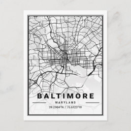 Baltimore Maryland USA Travel City Map Briefkaart