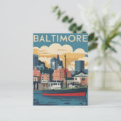 Baltimore, Maryland, Verenigde Staten Illustratie Briefkaart (Staand voorkant)