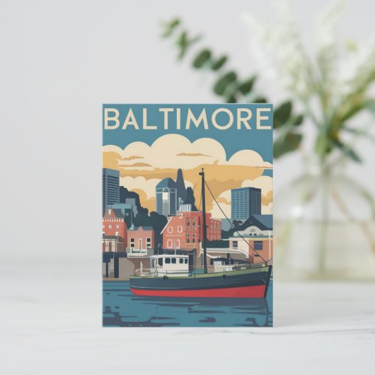 Baltimore, Maryland, Verenigde Staten Illustratie Briefkaart (Staand voorkant)