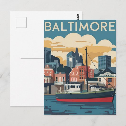 Baltimore, Maryland, Verenigde Staten Illustratie Briefkaart (Voorkant / Achterkant)