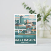 Baltimore, Maryland, Verenigde Staten Illustratie Briefkaart (Staand voorkant)