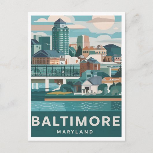 Baltimore, Maryland, Verenigde Staten Illustratie Briefkaart (Voorkant)