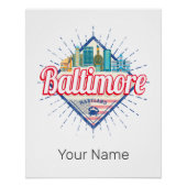 Baltimore Maryland Verenigde Staten Skyline Perfect Poster (Voorkant)