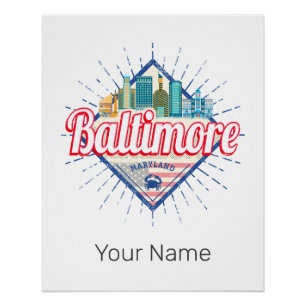 Baltimore Maryland Verenigde Staten Skyline  Perfect Poster