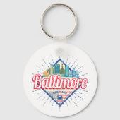 Baltimore Maryland Verenigde Staten Skyline Sleutelhanger (Voorkant)