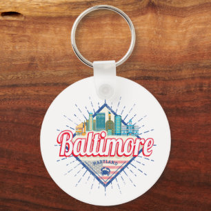 Baltimore Maryland Verenigde Staten Skyline  Sleutelhanger