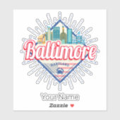 Baltimore Maryland Verenigde Staten Skyline  Sticker (Vel)