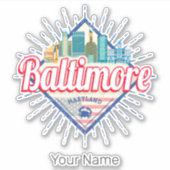 Baltimore Maryland Verenigde Staten Skyline  Sticker (Voorkant)
