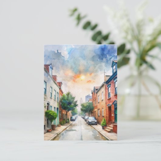 Baltimore, Maryland, Verenigde Staten Street Water Briefkaart (Staand voorkant)