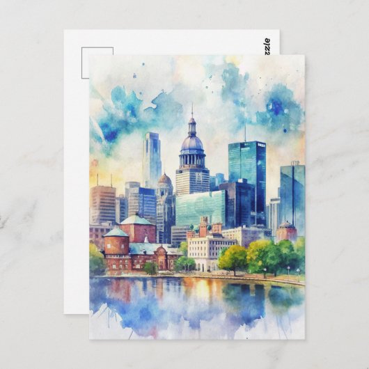 Baltimore, Maryland, Verenigde Staten Waterverf Sc Briefkaart (Voorkant / Achterkant)