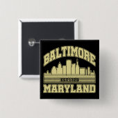 Baltimore, Maryland Vierkante Button 5,1 Cm (Voorkant /achterkant)