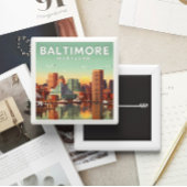 Baltimore Maryland Vierkante Button 5,1 Cm