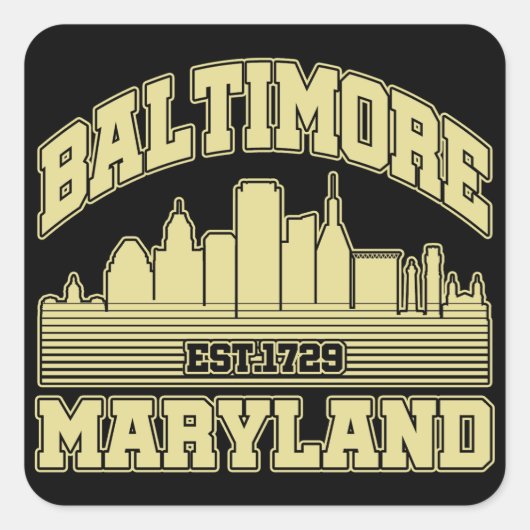 Baltimore, Maryland Vierkante Sticker (Voorkant)