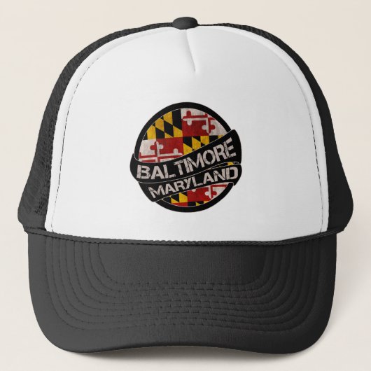 Baltimore Maryland vlaggen vrachtwagenhoed Trucker Pet (Voorkant)
