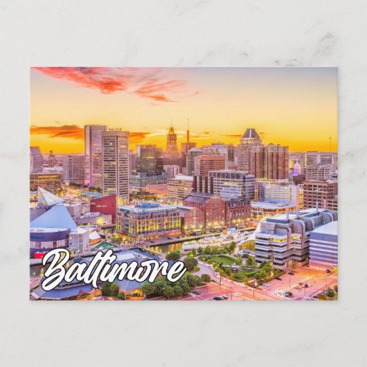 Baltimore, Maryland, VS Briefkaart (Voorkant)