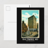 Baltimore MD, Battle Monument 1932  Inspire Briefkaart (Voorkant / Achterkant)