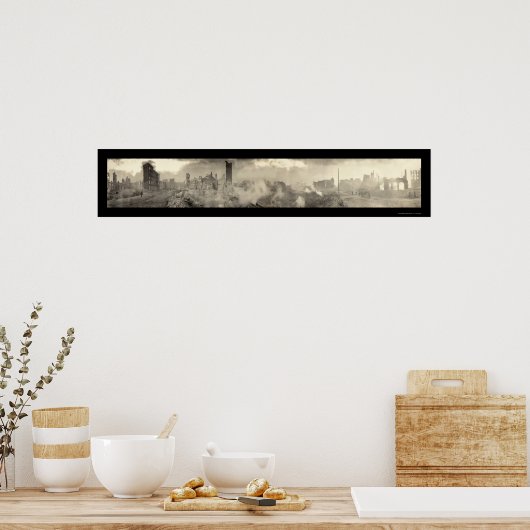 Baltimore MD Big Fire Foto 1904 Poster (Keuken)