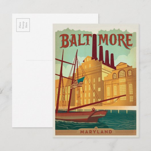 Baltimore, MD Briefkaart (Voorkant / Achterkant)