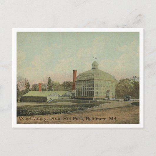 Baltimore MD Druid Hill Park Conservatorium 1910 Briefkaart (Voorkant)