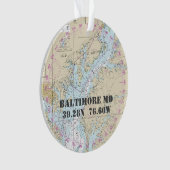 Baltimore MD Herdenking Nautisch 2-zijdig Ornament (voorkant)