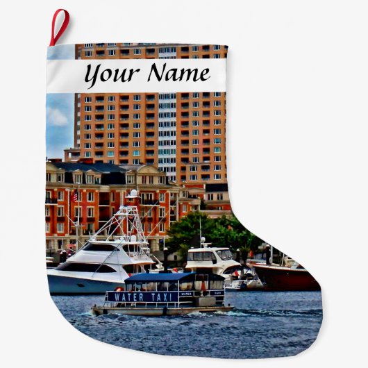 Baltimore MD - Inner Harbor Water Taxi Grote Kerstsok (Voorkant)