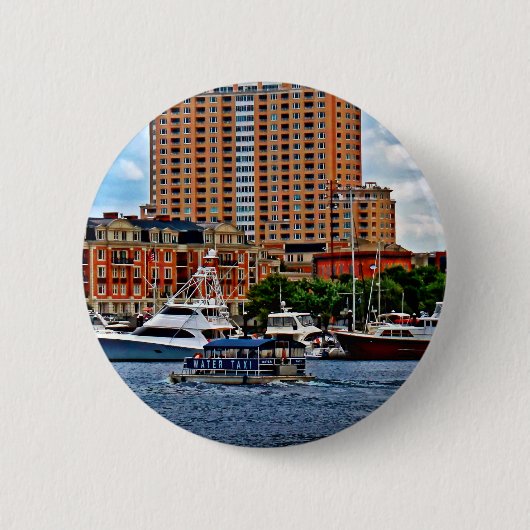 Baltimore MD - Inner Harbour Water Taxi Ronde Button 5,7 Cm (Voorkant)