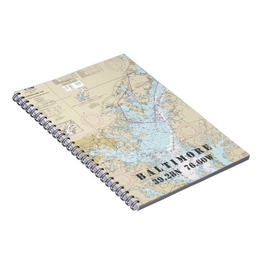Baltimore MD Latitude Longitude Nautical Chart Notitieboek (Rechterzijde)