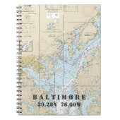 Baltimore MD Latitude Longitude Nautical Chart Notitieboek (Voorkant)