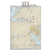 Baltimore MD Latitude Longitude Nautical Heupfles (Achterkant)