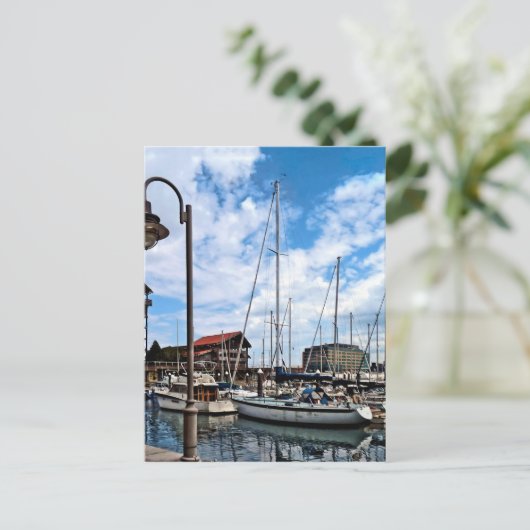 Baltimore MD - Marina Near Fells Point Briefkaart (Staand voorkant)