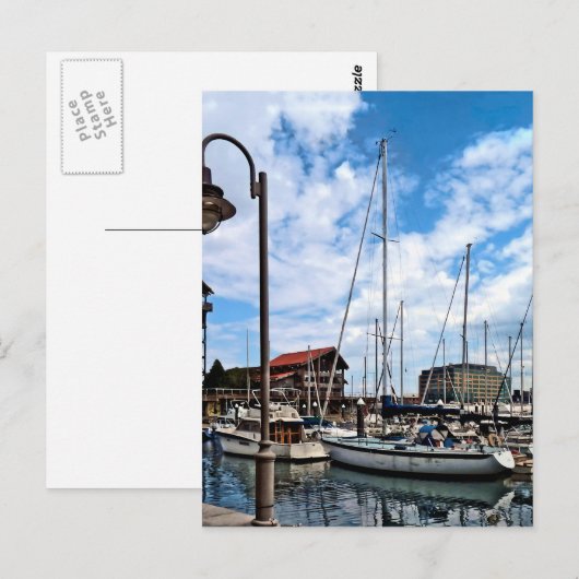 Baltimore MD - Marina Near Fells Point Briefkaart (Voorkant / Achterkant)