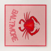 Baltimore MD Maryland Red Crabs Crustacean Seafood Legpuzzel (Horizontaal)