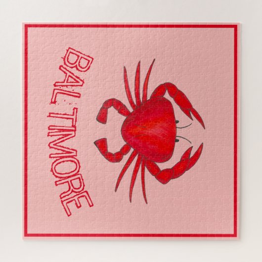 Baltimore MD Maryland Red Crabs Crustacean Seafood Legpuzzel (Horizontaal)